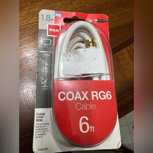 White Coax RG6 Cable 6ft